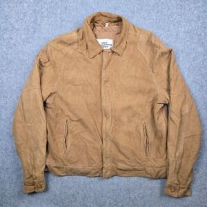 The Tannery West Suede Leather Jacket Mens 42 Tan Ricky Bomber 70s 80s Western